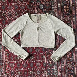 Gymshark Fleur Gray Long Sleeve Crop Top